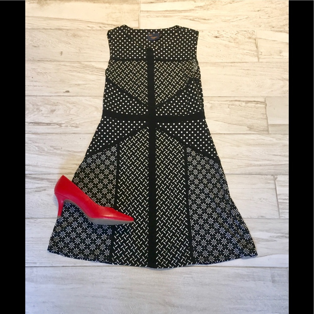 Elegant Black and White Patterned Dress